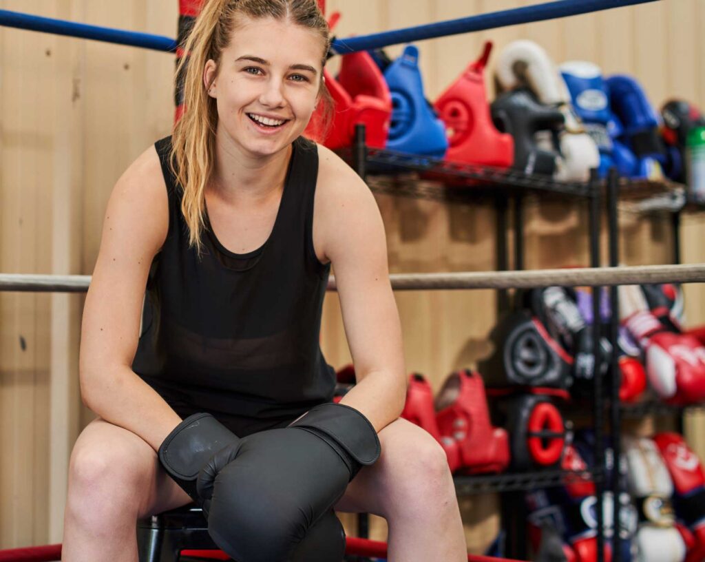 Boxer preparing to fight