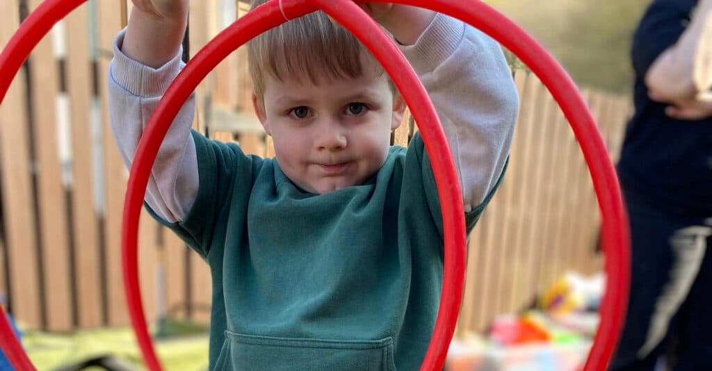 Child with Hula Hoops